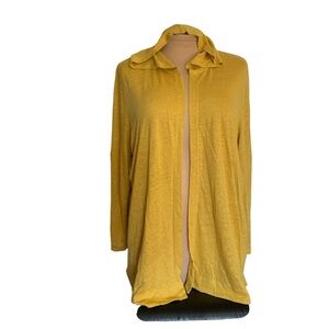 Tahari 100% linen, goldenrod color. Long line open front cardigan, new no tags